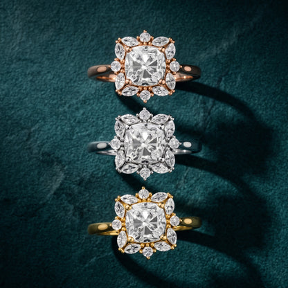 Brynn Starburst Cluster Cushion Diamond Engagement Ring in Silver - 3rings.jpg