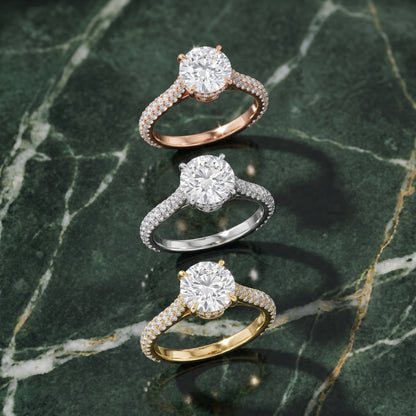Della Hidden Halo Pavé Round Diamond Engagement Ring in Rose Gold - 3rings.jpg