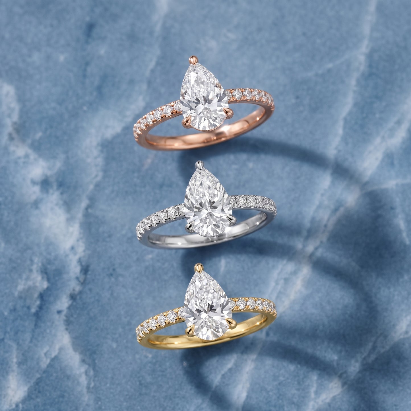 Maya Hidden Halo Pavé Pear Diamond Engagement Ring in Silver - 3rings.jpg