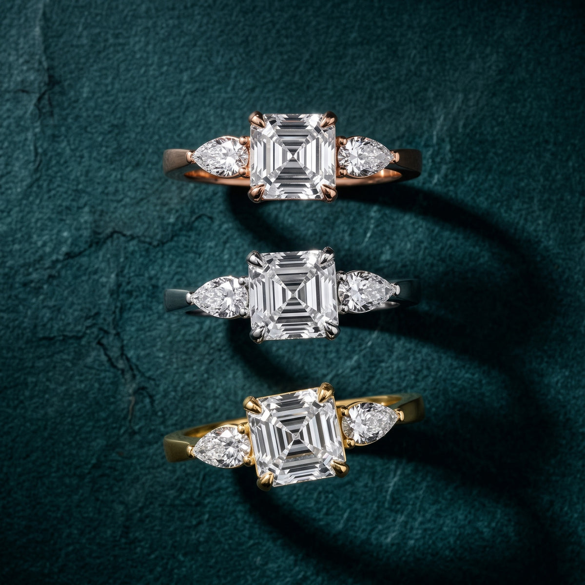 Grace Three Stone Asscher Diamond Engagement Ring in Silver - 3rings.jpg