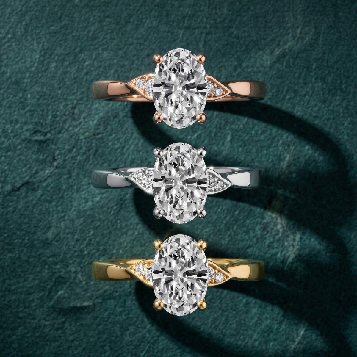 Annabelle Leaf Pavé Oval Diamond Engagement Ring in Platinum - 3rings.jpg
