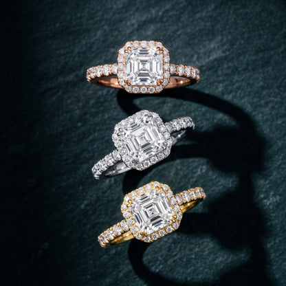 Chloe Halo Pavé Asscher Diamond Ring in Silver - 3rings.jpg
