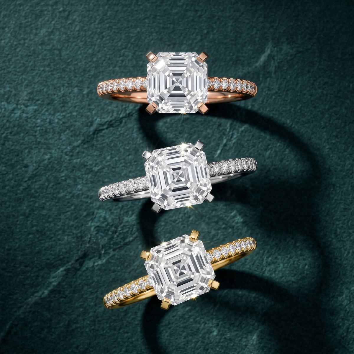 Ariel French Pavé Asscher Diamond Engagement Ring in Silver - 3rings.jpg