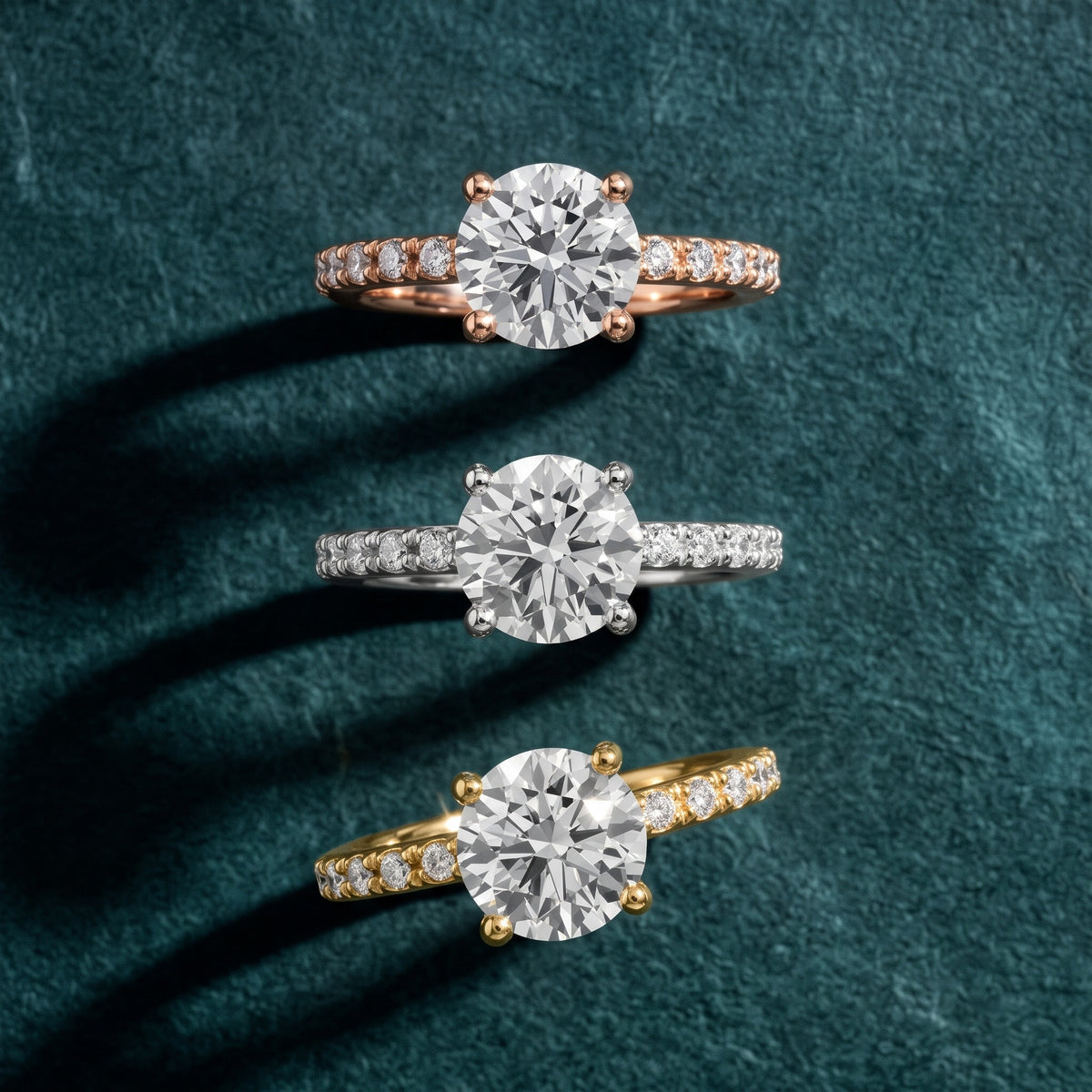 Autumn Statement Pavé Round Diamond Engagement Ring in White Gold - 3rings.jpg