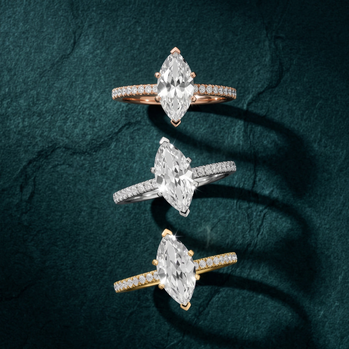 Venetia Pavé Marquise Diamond Engagement Ring in Silver - 3rings.jpg