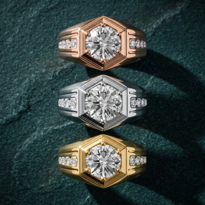 Cody Statement Channel Set Round Diamond Engagement Ring in Yellow Gold - 3rings.jpg