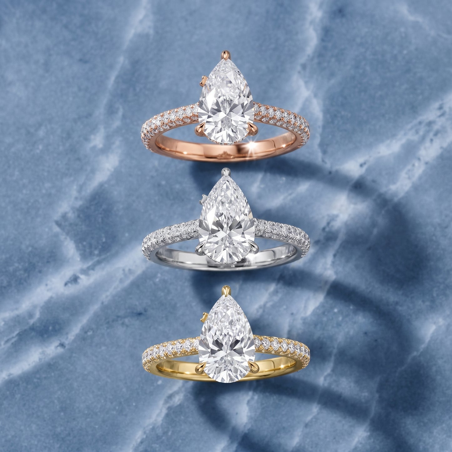 Della Hidden Halo Pavé Pear Diamond Engagement Ring in Yellow Gold - 3rings.jpg