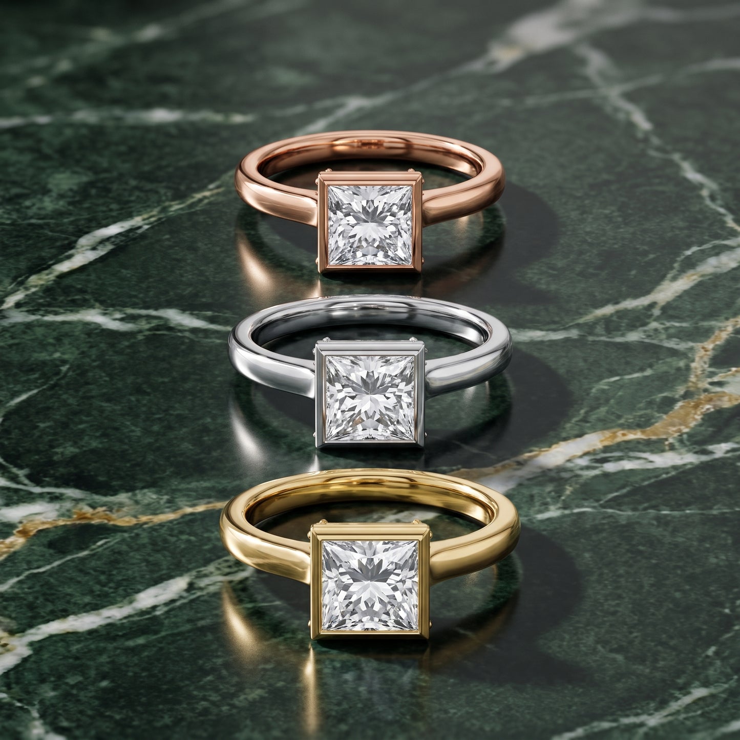Jolie Bezel Solitaire Princess Diamond Engagement Ring in Yellow Gold - 3rings.jpg