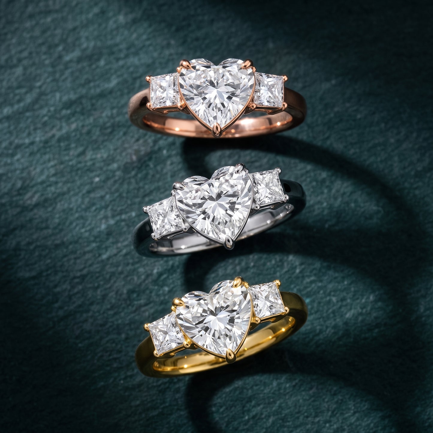 Selena Three-Stone Basket Heart Diamond Ring in Silver - 3rings.jpg
