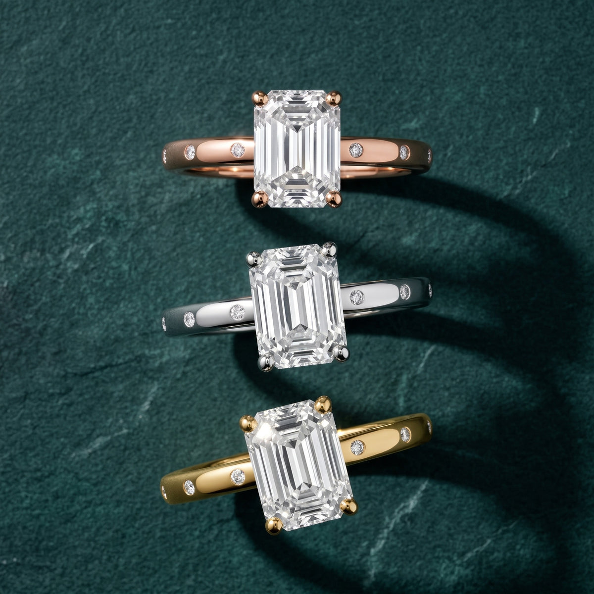 Dulcie Flush-Set Emerald Diamond Engagement Ring in Silver - 3rings.jpg