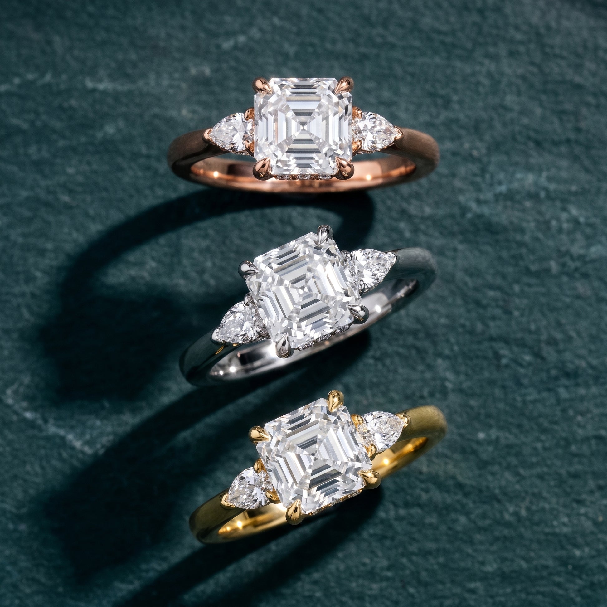 Leila Three-Stone Asscher Diamond Engagement Ring in White Gold - 3rings.jpg