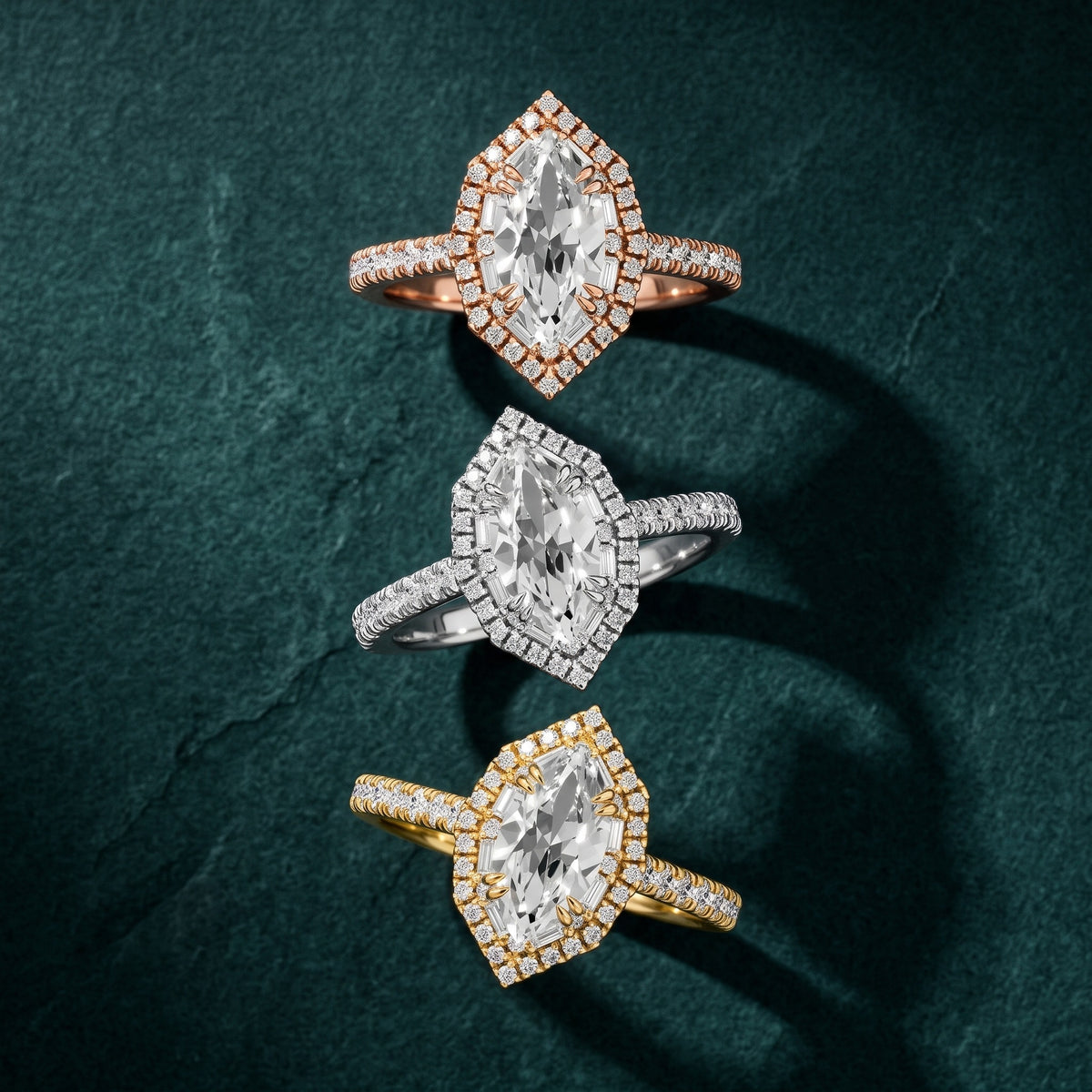 Janelle Double Halo Pavé Marquise Diamond Engagement Ring in Rose Gold - 3rings.jpg