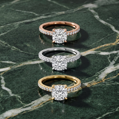 Ione Solitaire Pavé Cushion Diamond Engagement Ring in White Gold - 3rings.jpg