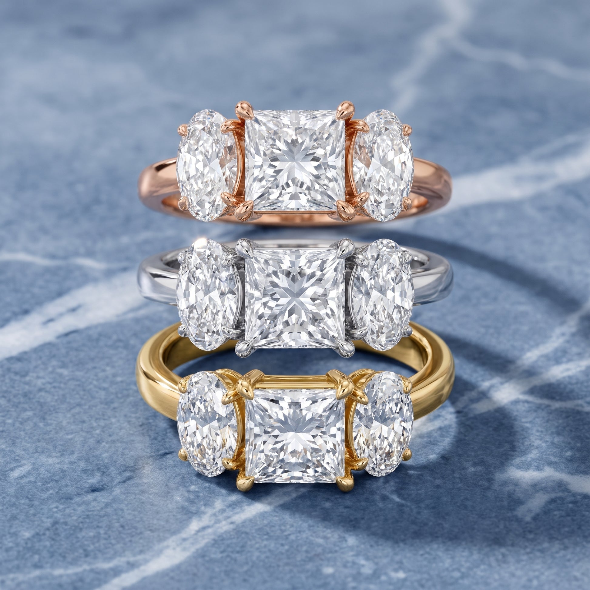 Lila Three-Stone Princess Diamond Ring in White Gold - 3rings.jpg
