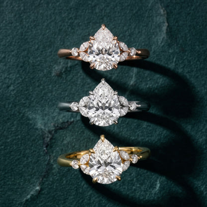 Eve Leaf Cluster Pear Diamond Engagement Ring in Silver - 3rings.jpg