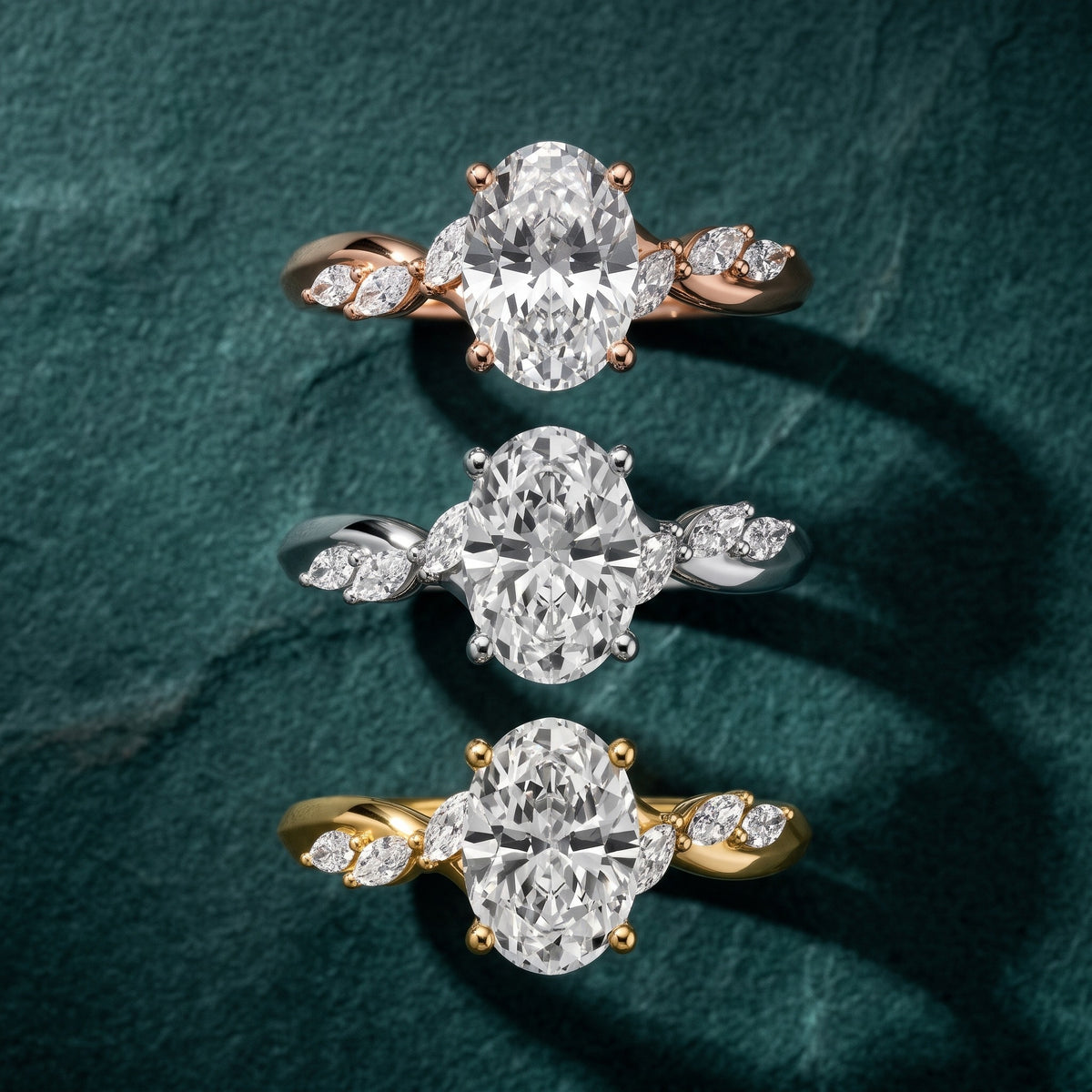 Cathy Leaf Twist Oval Diamond Engagement Ring in Platinum - 3rings.jpg