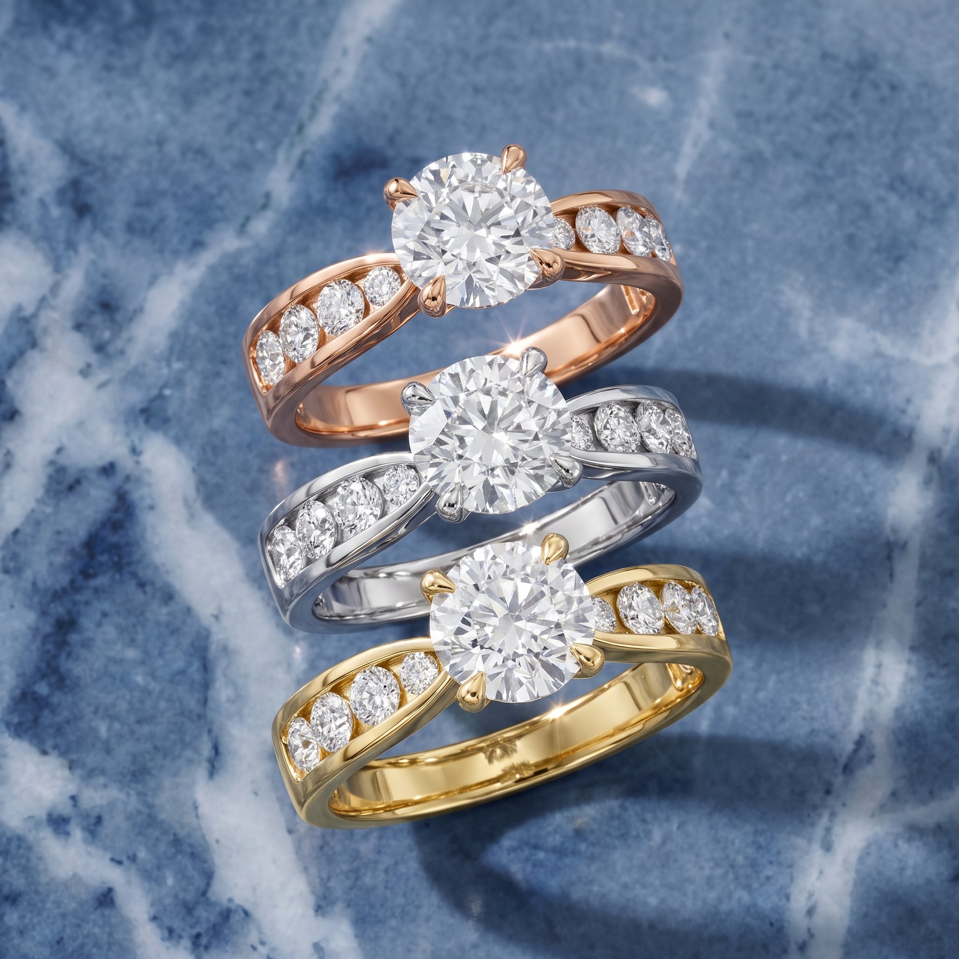 Noor Channel Set Sidestone Round Diamond Engagement Ring in Platinum - 3rings.jpg