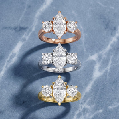 Callie Three-Stone Trellis Marquise Diamond Engagement Ring in White Gold - 3rings.jpg