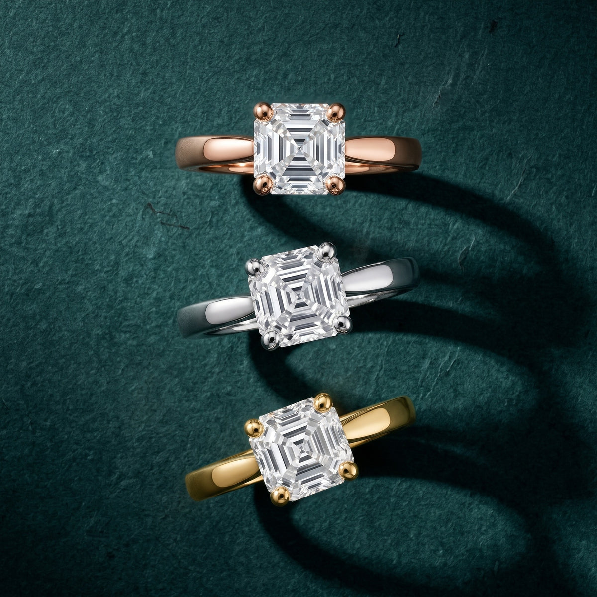 Sofia Cathedral Asscher Diamond Engagement Ring in Rose Gold - 3rings.jpg