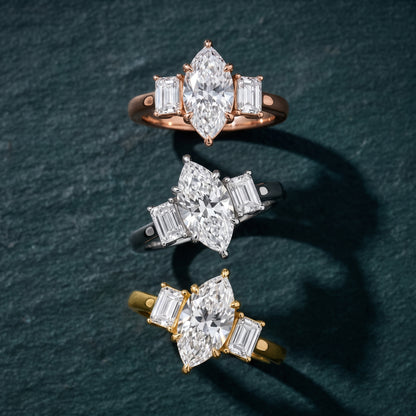 Zoe Three-Stone Marquise Diamond Ring in Silver - 3rings.jpg
