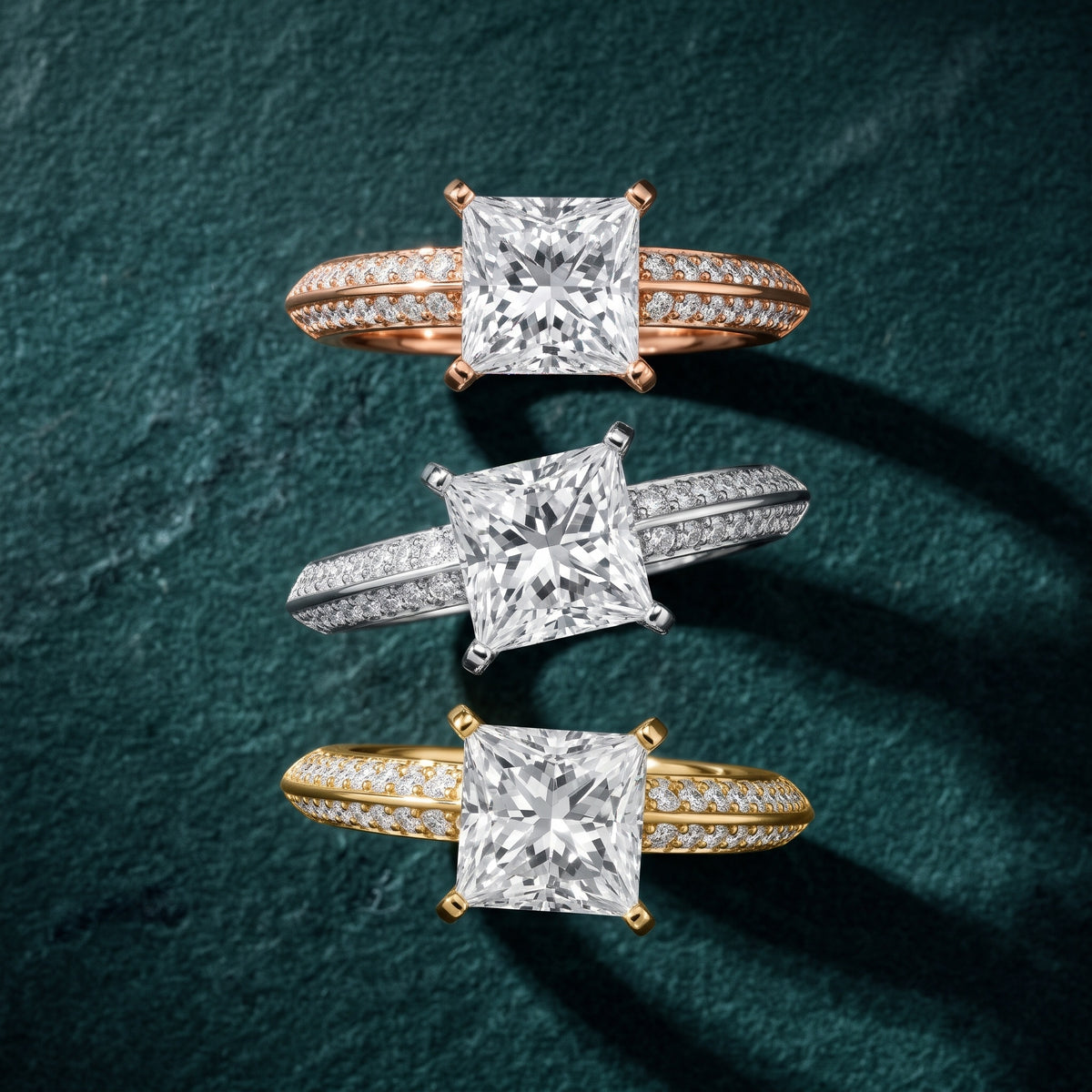 Lorna Knife Edge Pavé Princess Diamond Engagement Ring in White Gold - 3rings.jpg