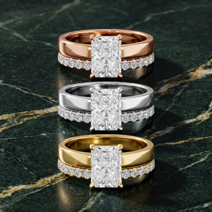 Josephine Split Shank Pavé Radiant Diamond Engagement Ring in Platinum - 3rings.jpg