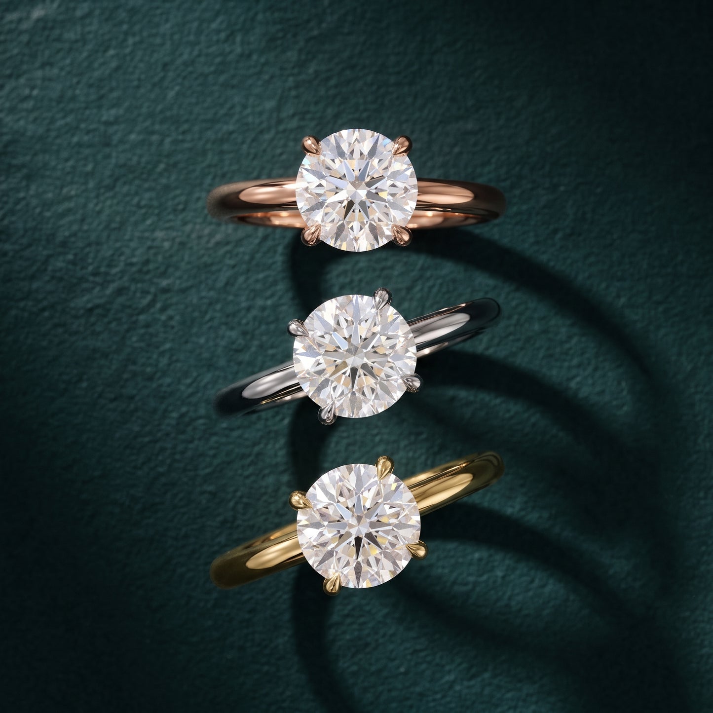 Amaya Hidden Halo Round Diamond Ring in Yellow Gold - 3rings.jpg