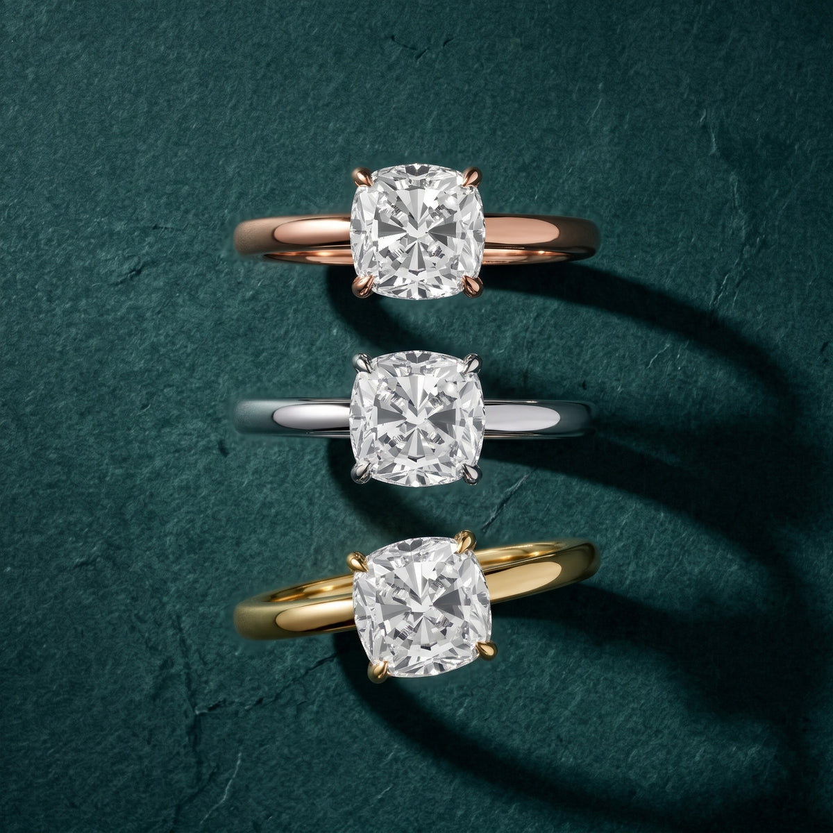 Susan Solitaire Cushion Diamond Engagement Ring in Silver - 3rings.jpg