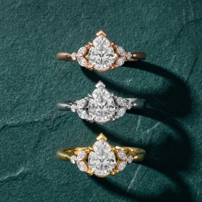 Rilla Floral Cluster Pear Diamond Engagement Ring in Rose Gold - 3rings.jpg