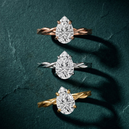 Iris Twist Pear Diamond Engagement Ring in Rose Gold - 3rings.jpg
