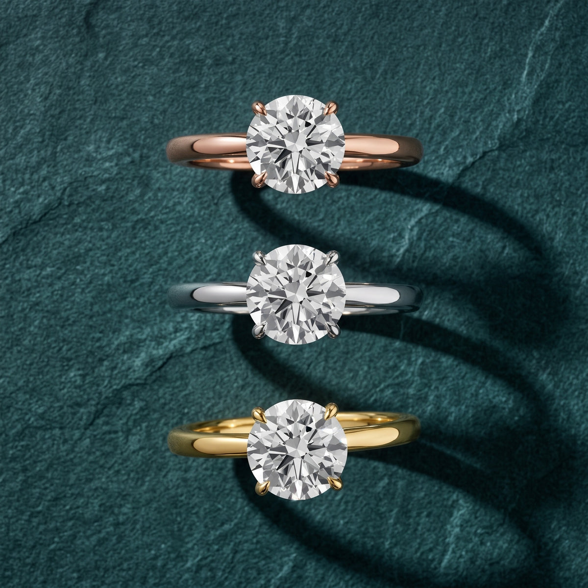 Susan Solitaire Round Diamond Engagement Ring in White Gold - 3rings.jpg