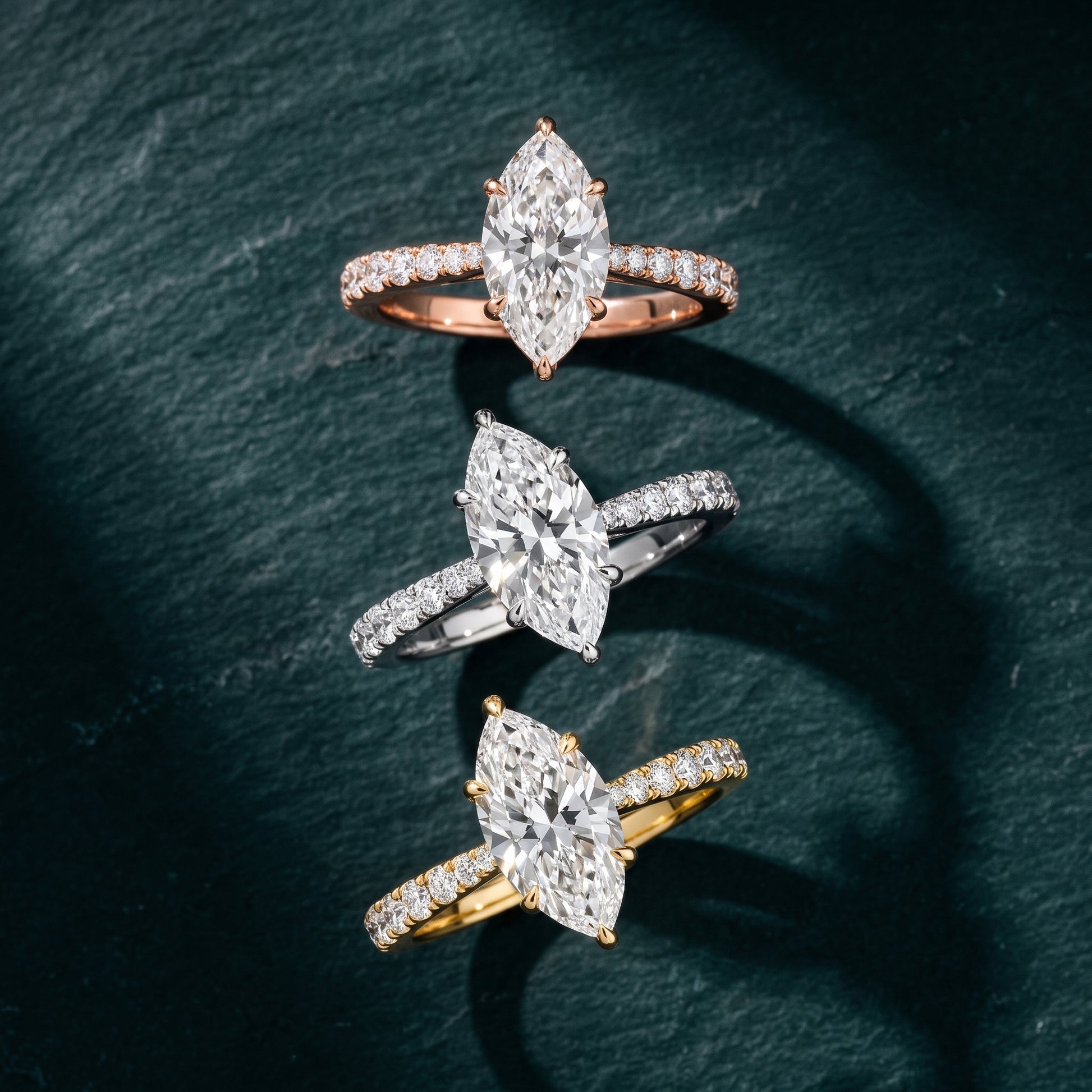 Gia Hidden Halo Pavé Marquise Diamond Ring in Platinum - 3rings.jpg