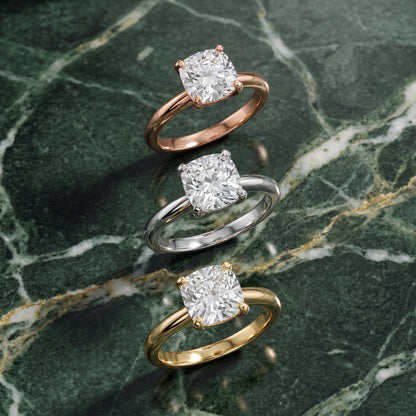 Wren Solitaire Cushion Diamond Ring in Rose Gold - 3rings.jpg