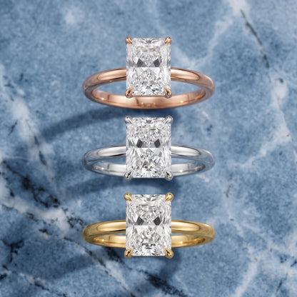 Nadia Petite Solitaire Radiant Diamond Engagement Ring in Silver - 3rings.jpg