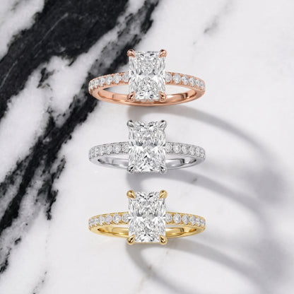 Maya Hidden Halo Pavé Radiant Diamond Engagement Ring in Yellow Gold - 3rings.jpg