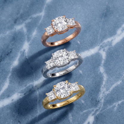 Selena Three-Stone Basket Cushion Diamond Ring in Silver - 3rings.jpg