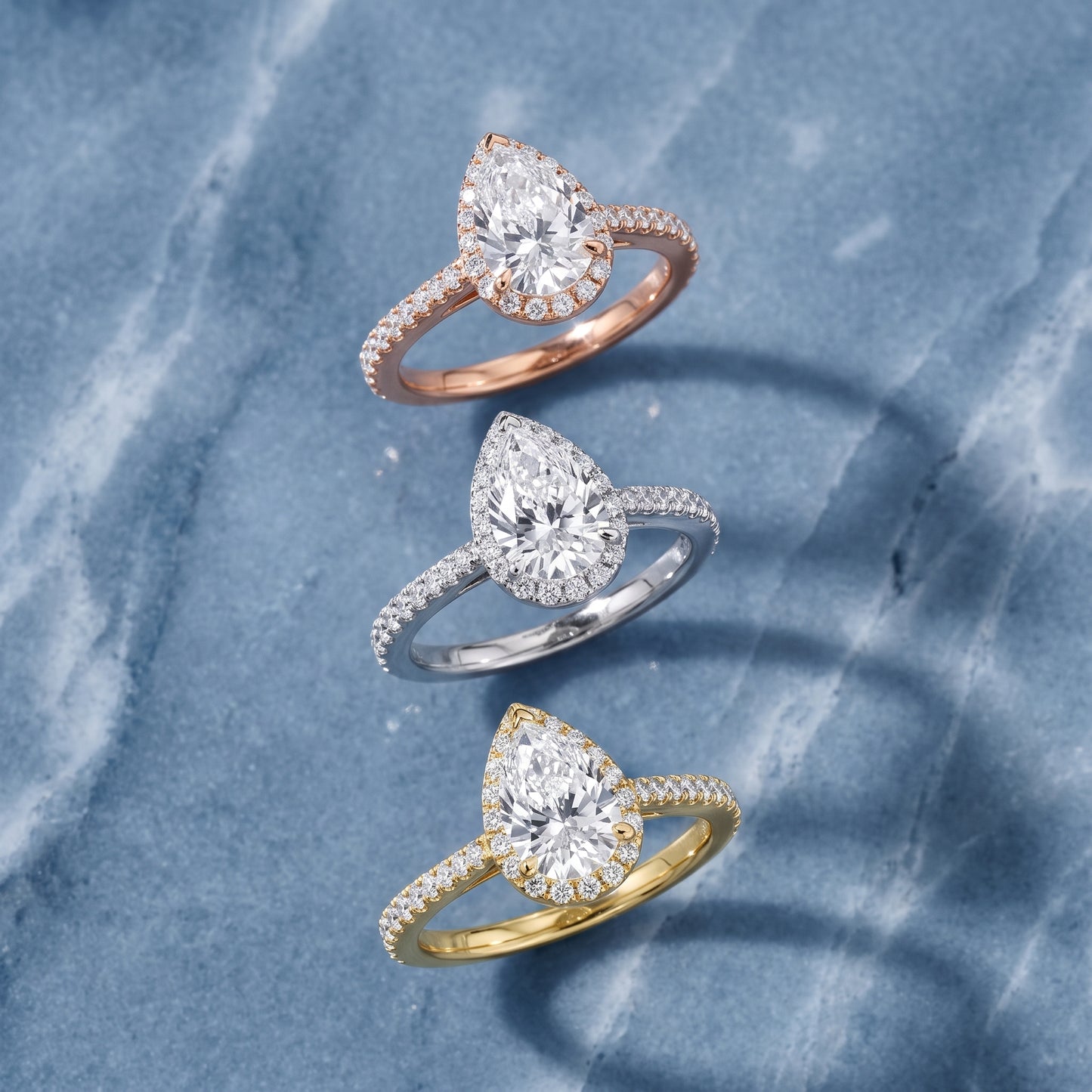 Willa Halo Micropavé Pear Diamond Engagement Ring in Yellow Gold - 3rings.jpg
