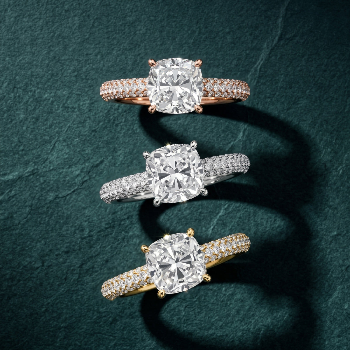 Thalia Micropavé Cushion Diamond Engagement Ring in Silver - 3rings.jpg