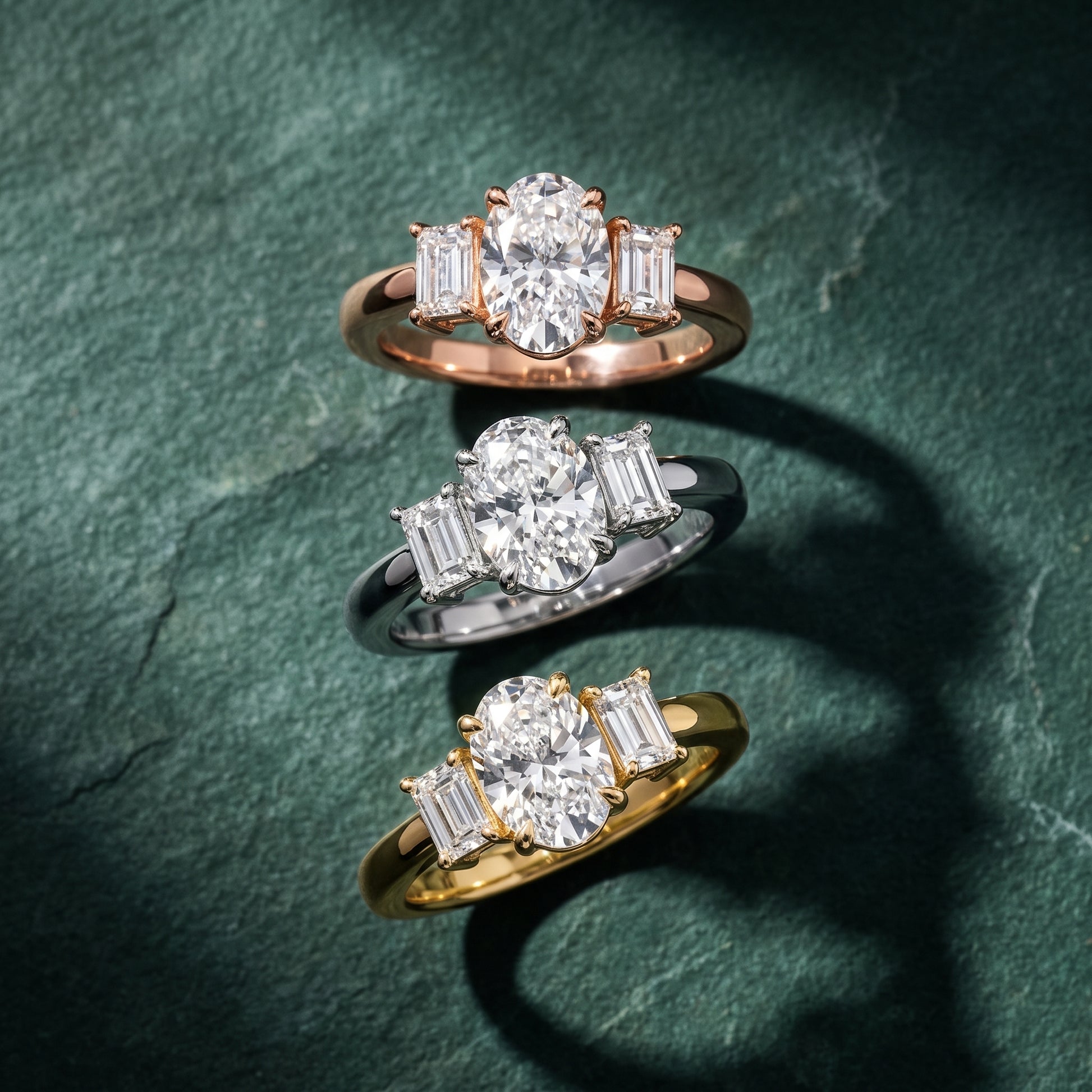 Zoe Three-Stone Oval Diamond Ring in Yellow Gold - 3rings.jpg