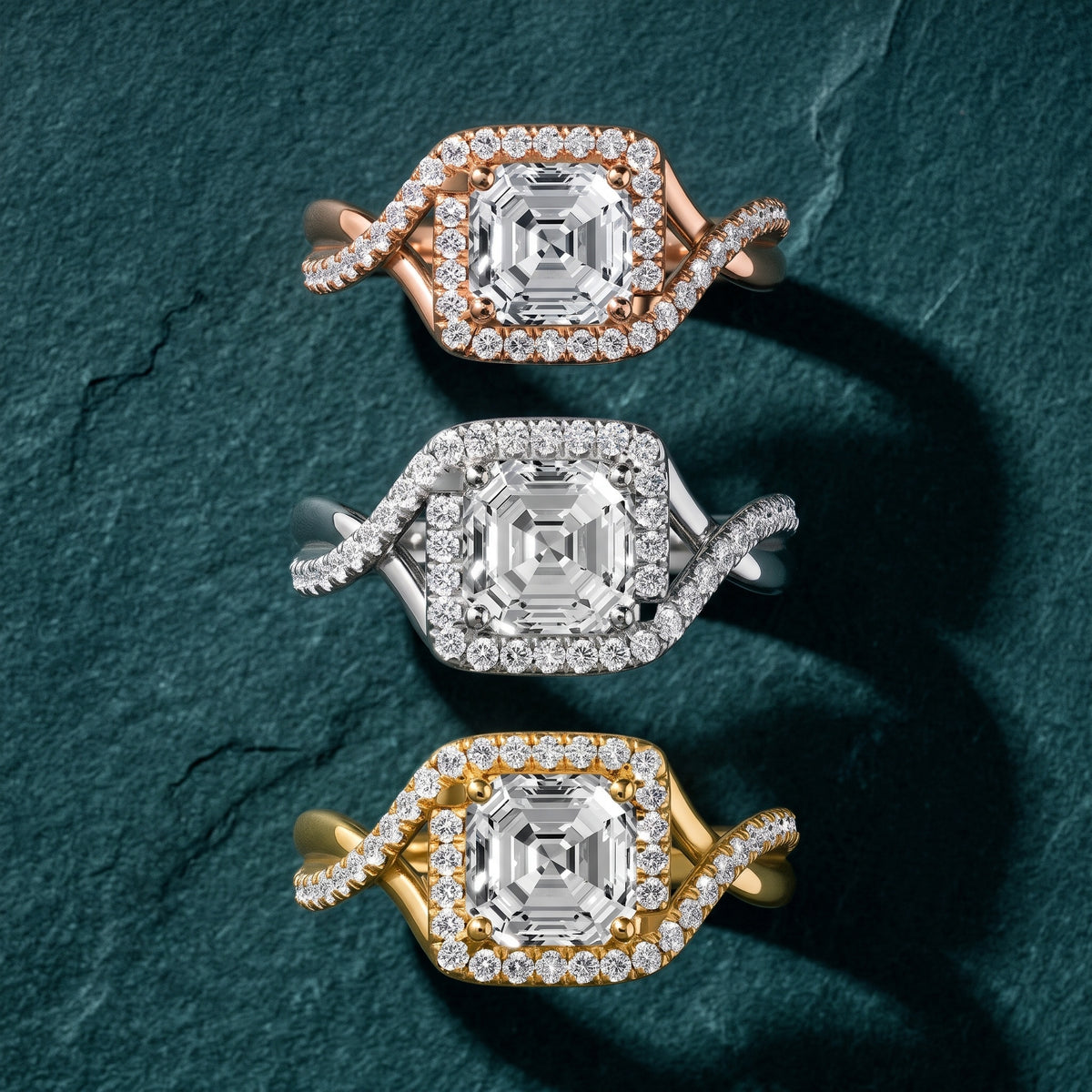 Dover Twist Halo Asscher Diamond Engagement Ring in Platinum - 3rings.jpg