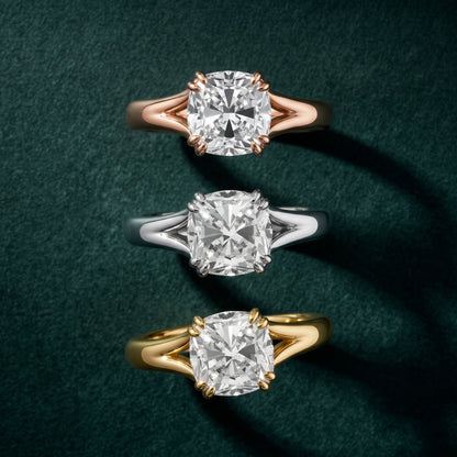 Jillian Solitaire Split Shank Cushion Diamond Engagement Ring in Silver - 3rings.jpg