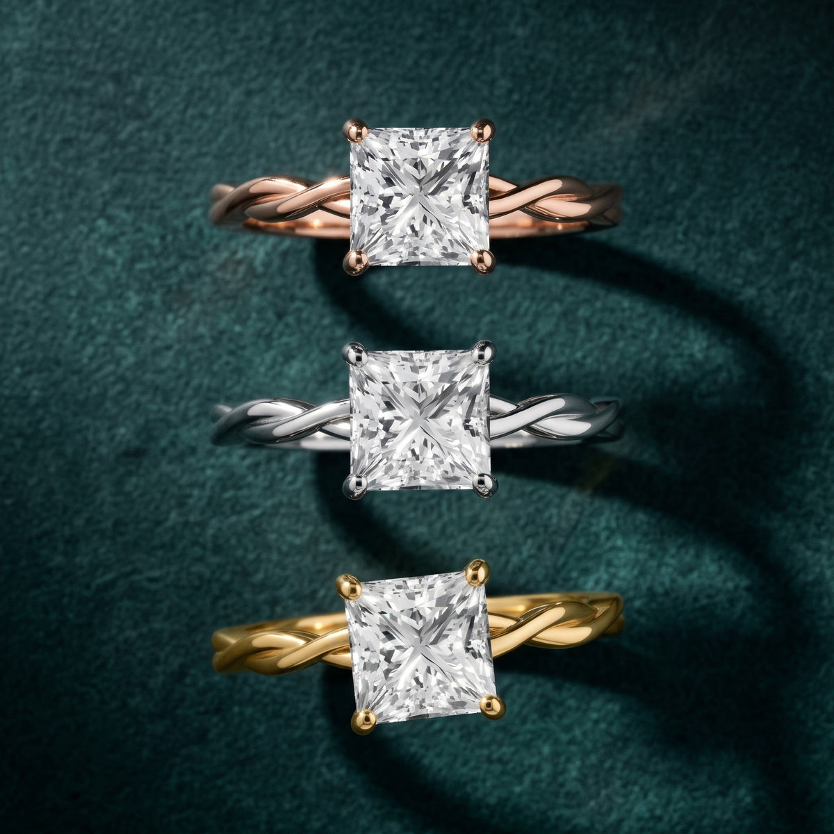Iris Twist Princess Diamond Engagement Ring in Yellow Gold - 3rings.jpg