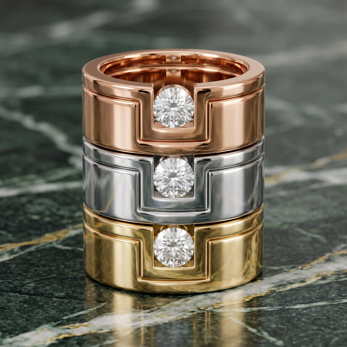Georgina Bezel Round Diamond Wedding Band in Silver - 3rings.jpg