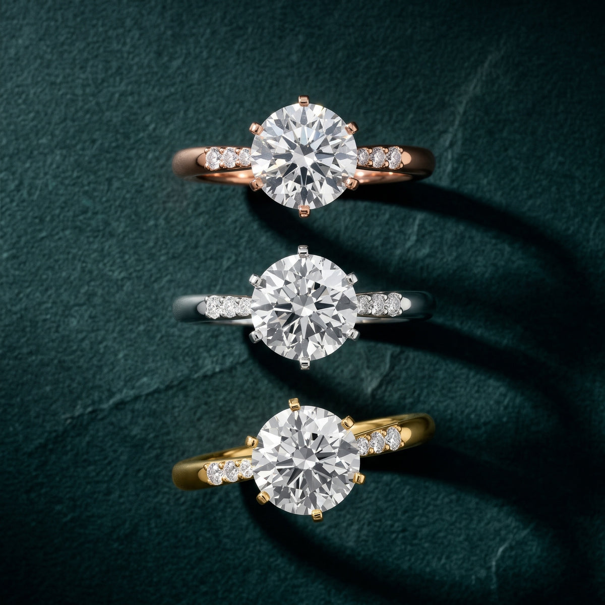 Aveline Flush-Set Round Diamond Engagement Ring in Silver - 3rings.jpg