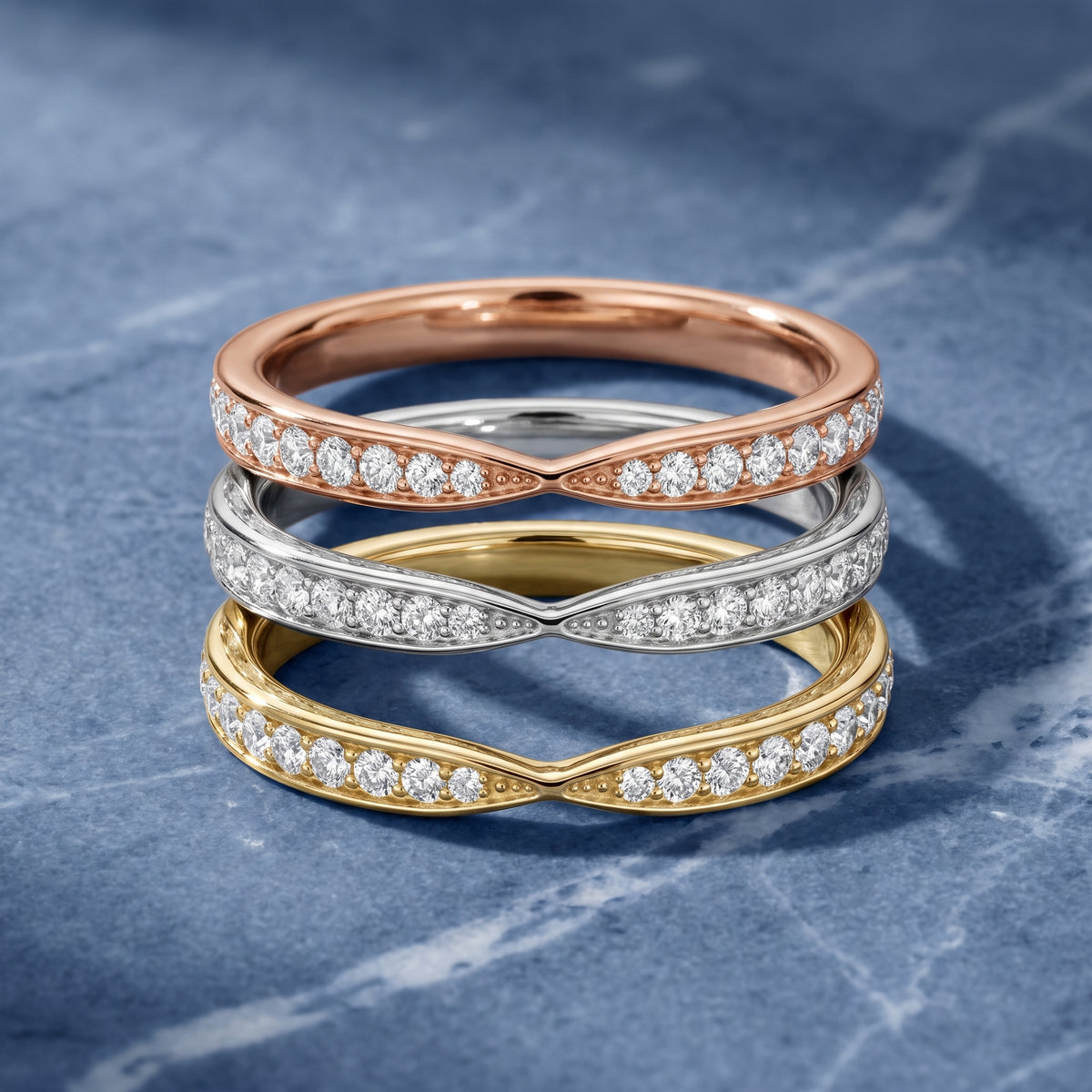 Imogen Tapered Riviera Round Diamond Eternity Band in Rose Gold - 3rings.jpg