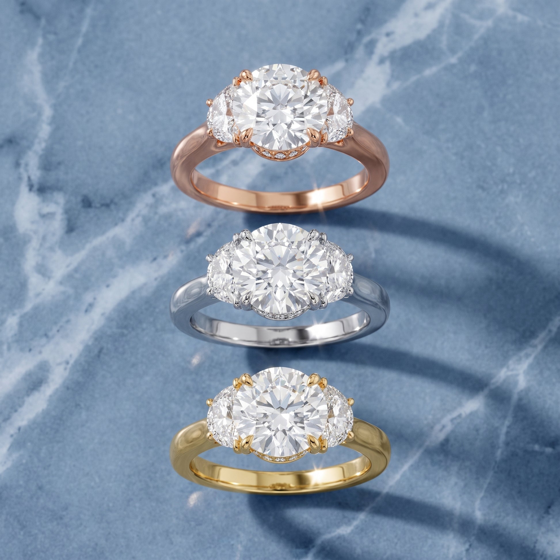 Romy Three-Stone Round Diamond Engagement Ring in Platinum - 3rings.jpg