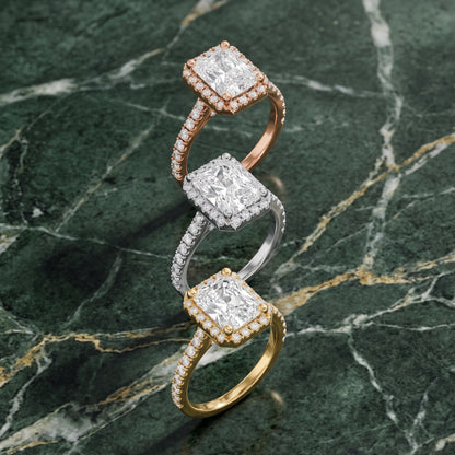 Sophie Halo Pavé Radiant Diamond Engagement Ring in Silver - 3rings.jpg