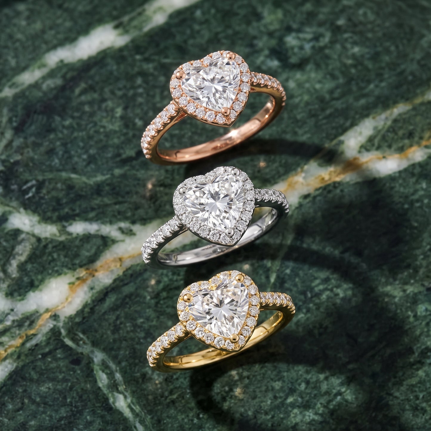 Sophie Halo Pavé Heart Diamond Ring in Silver - 3rings.jpg