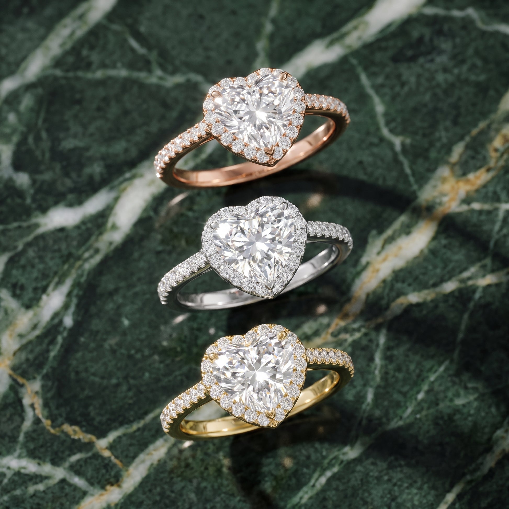 Willa Halo Micropavé Heart Diamond Engagement Ring in Platinum - 3rings.jpg
