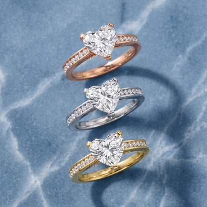 Tessa Solitaire Channel Set Heart Diamond Engagement Ring in Platinum - 3rings.jpg